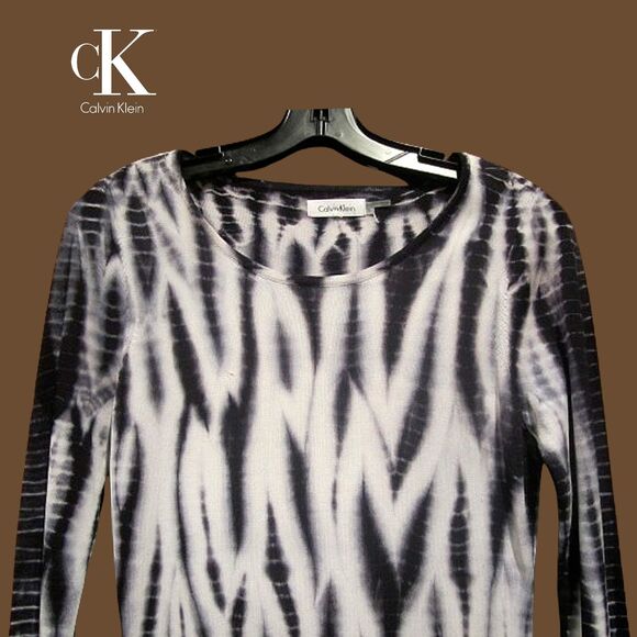 Calvin Klein NEW Glam Tie Dye Bodycon Knit Mini Dress S - Picture 2 of 11